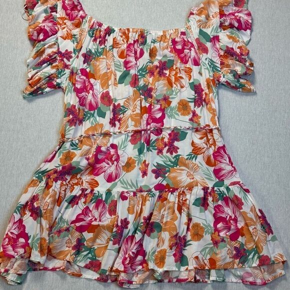 Rachel Zoe Women’s Tropical Floral White Dress Sz L - Picture 10 of 10